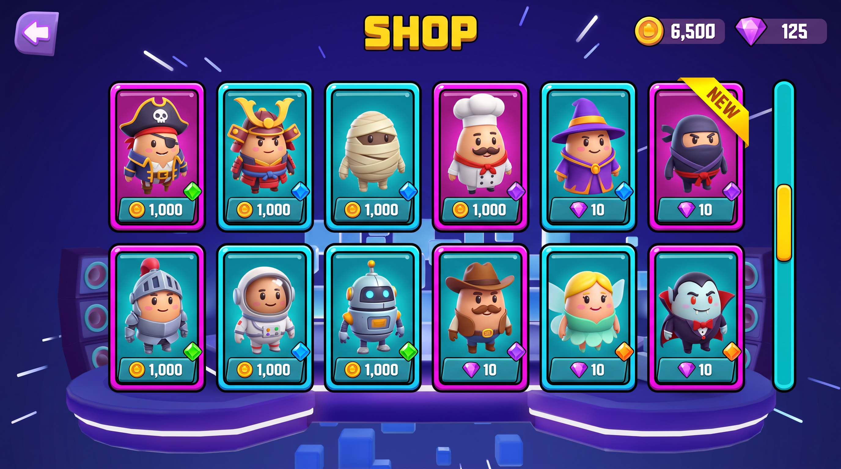 Nueva shop scrolleable